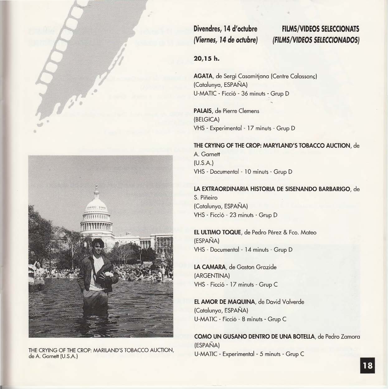 Film Festival of Badalone Pierre Clemens participation with PALAIS 1994 Page 2