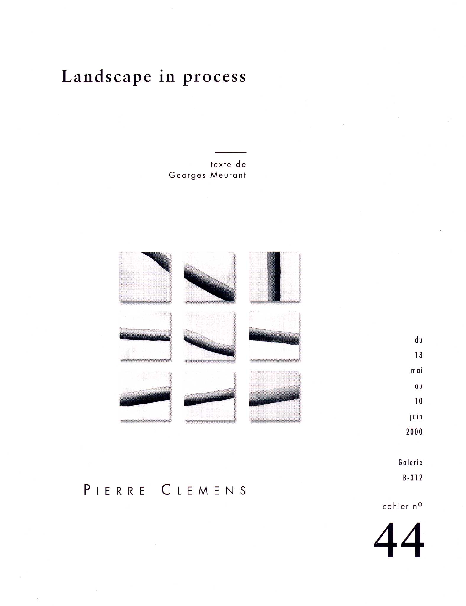 Pierre Clemens Montreal Galerie B 312 2000 Cahier 44 Page 1 with Manuela Lalic