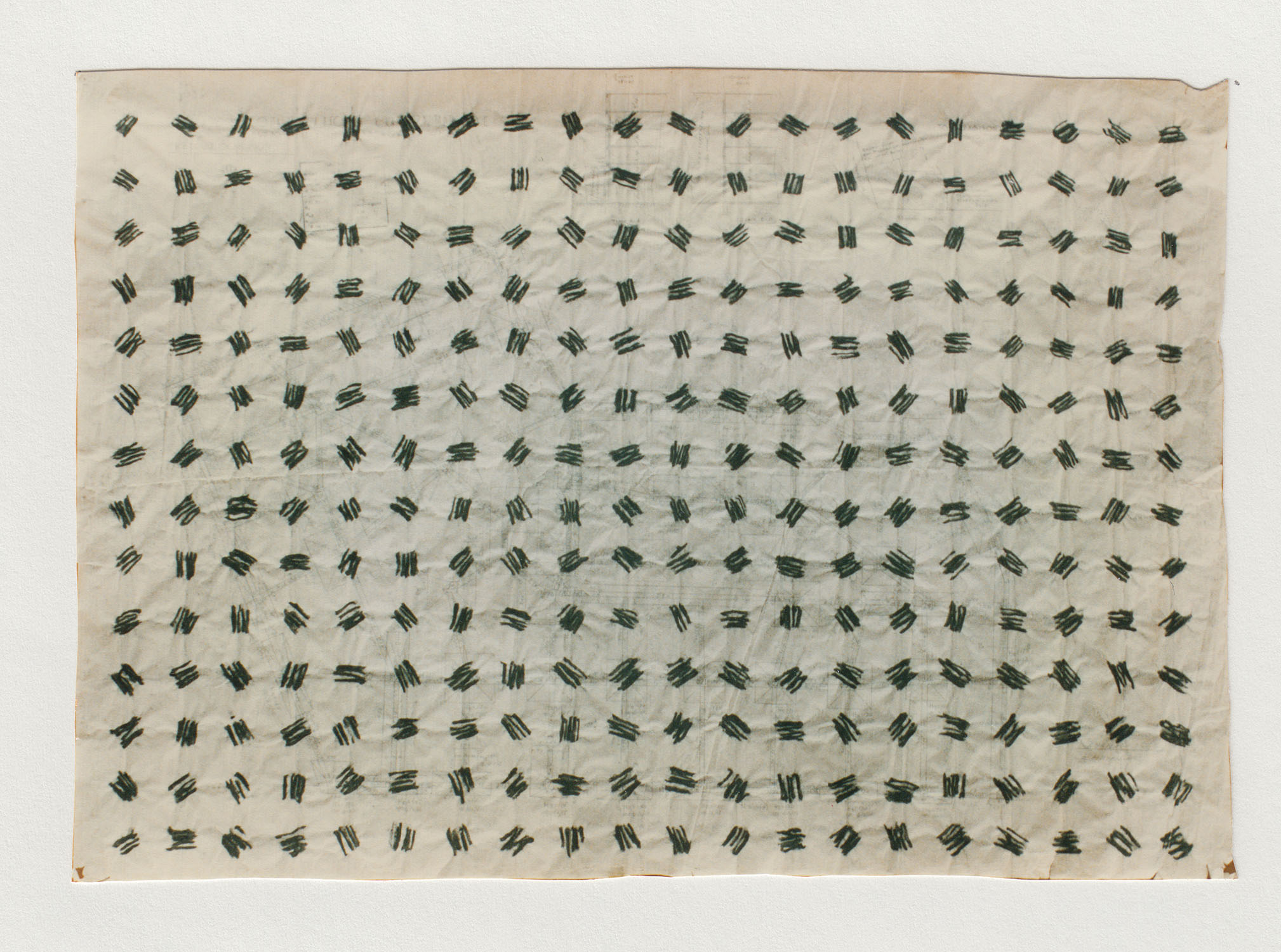 Pierre Clemens Contemporary art Brussels 1995 Mouvement de terre Pastel sec sur plan darchitecture 69 x 98 cm