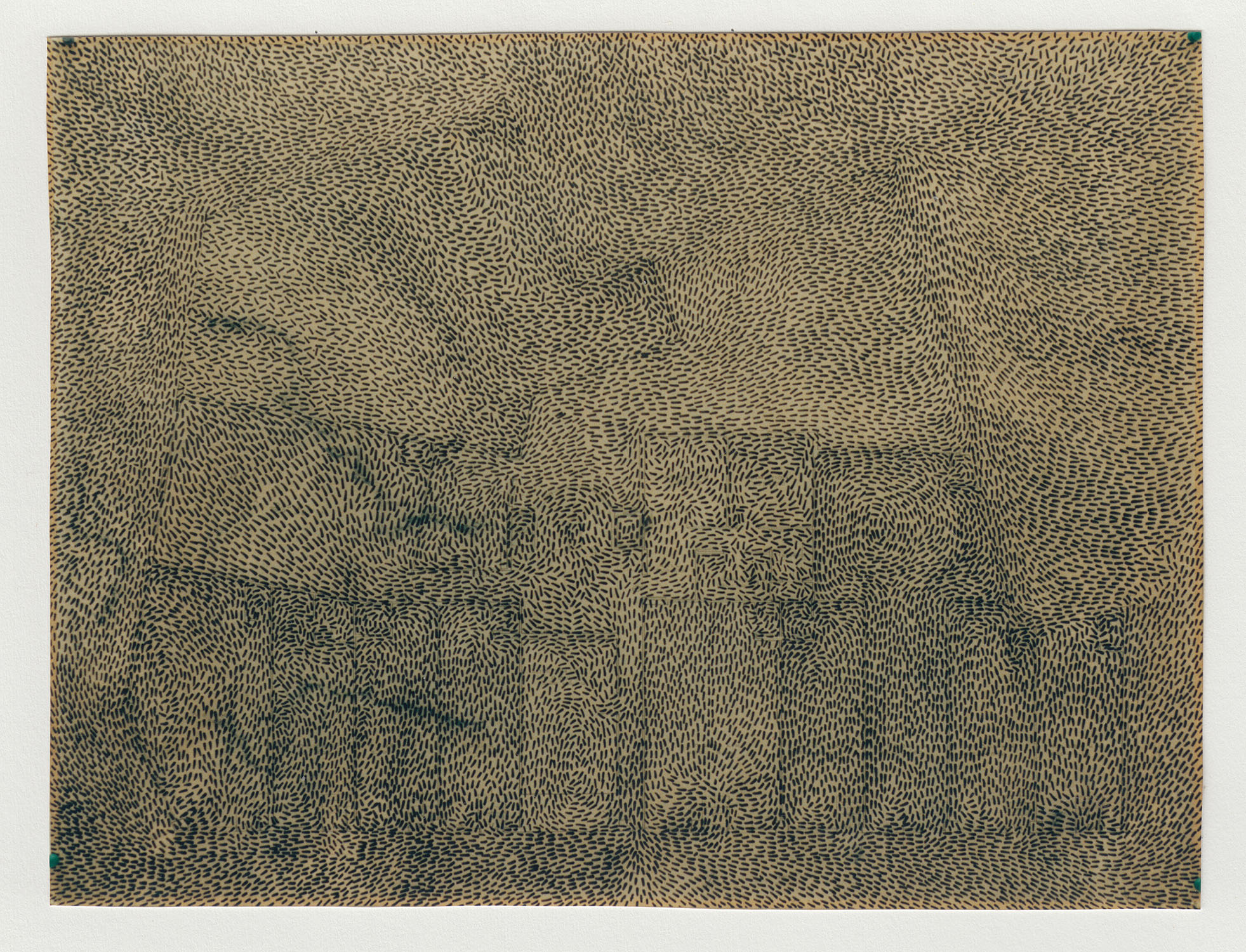 Pierre Clemens Contemporary art Brussels 1995 Topologie dun liquide Feutre sur plan darchitecture 60 x 100 cm