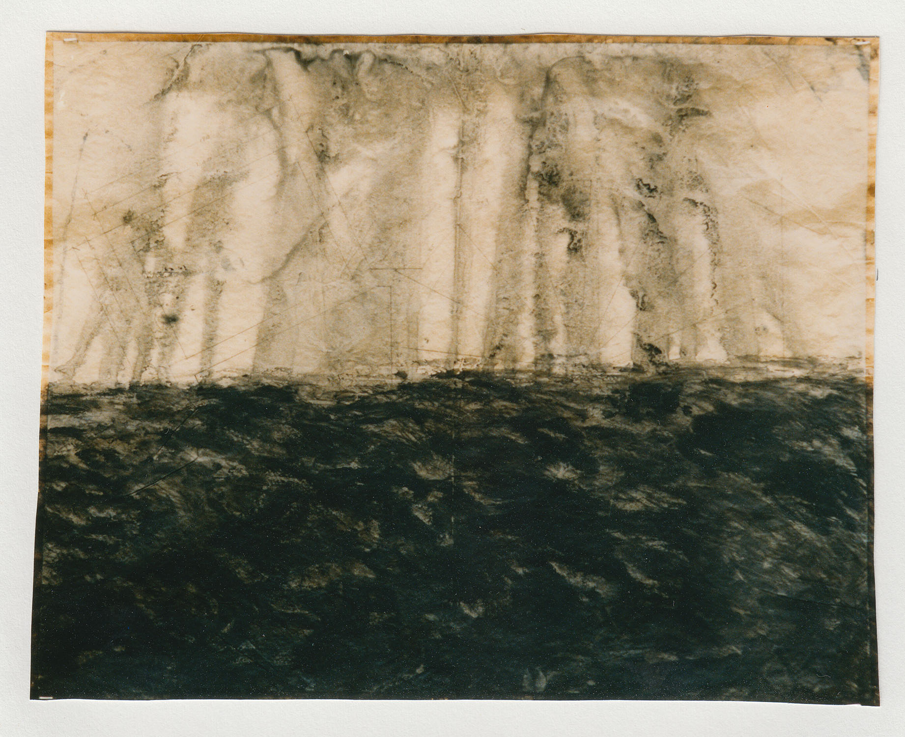 Pierre Clemens Contemporary art Brussels Untitled 1995 Pastel sur plan darchitecture Athene 12