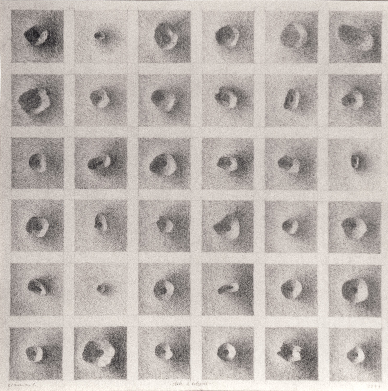 Pierre Clemens 1995 Untitled Graphite sur bois 30x30cm