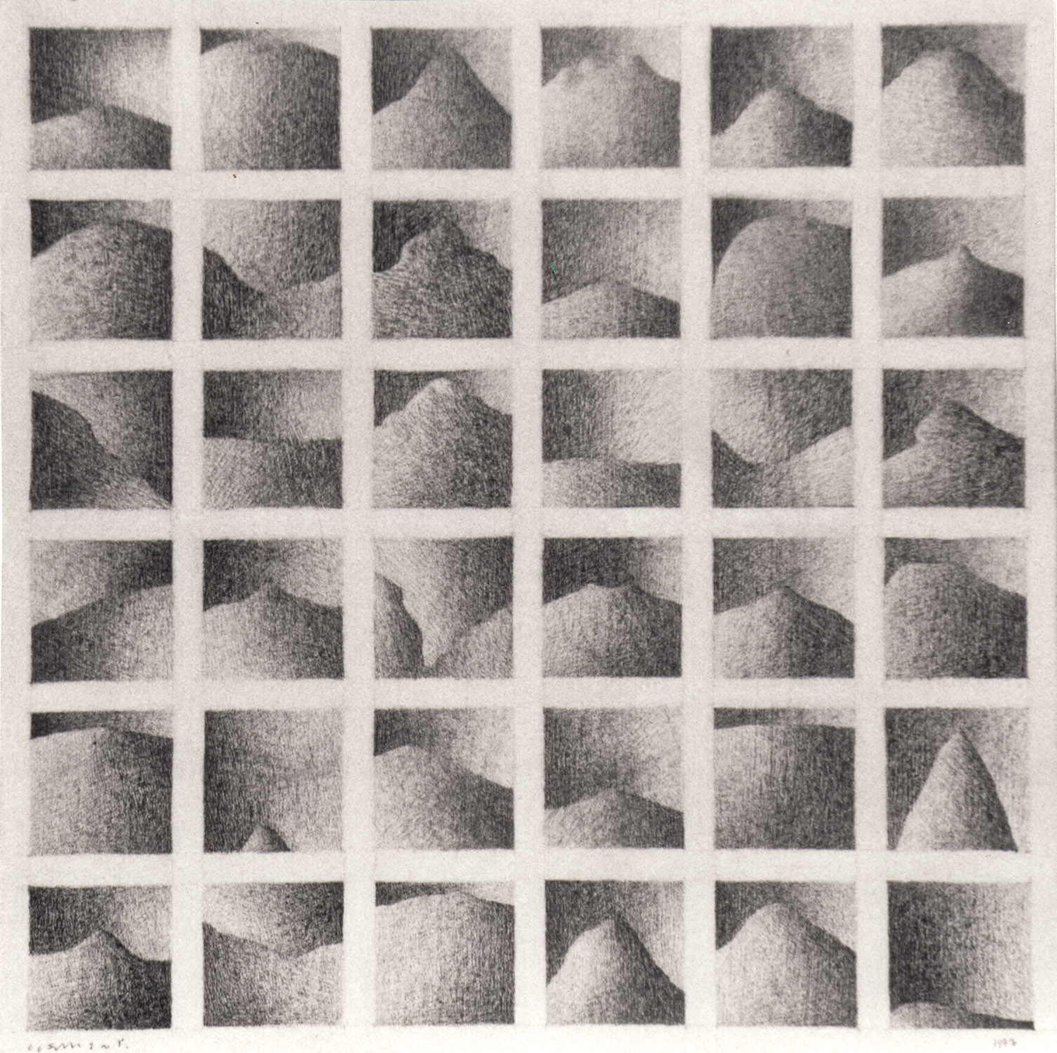 Pierre Clemens 1995 Untitled Graphite sur bois 30x30cm 2