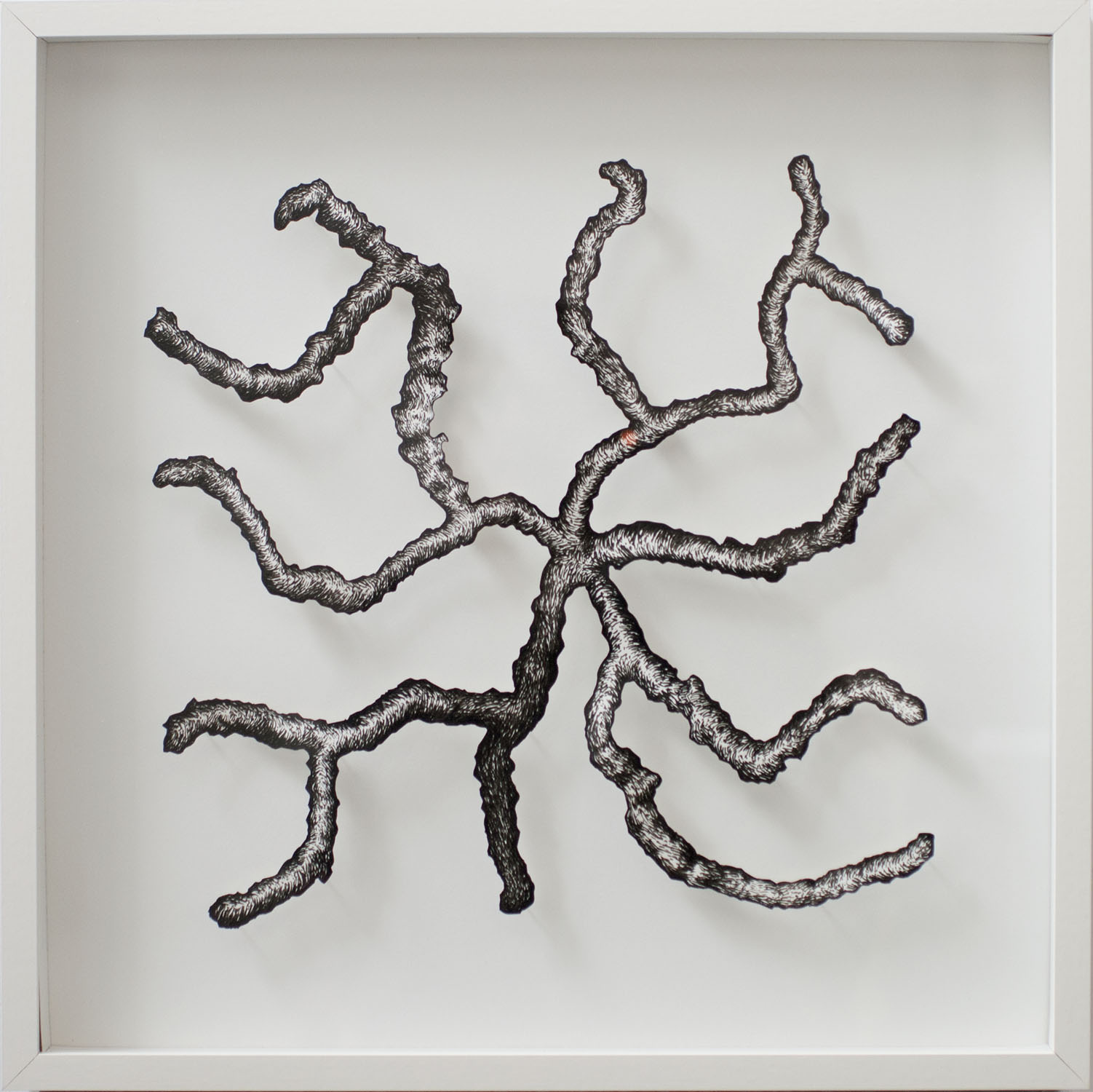 Pierre Clemens Art Contemporary Brussels Drawing 2009 Sans titre 7 Papiers d coupes et encre de Chine Clou 50x50x5 cm