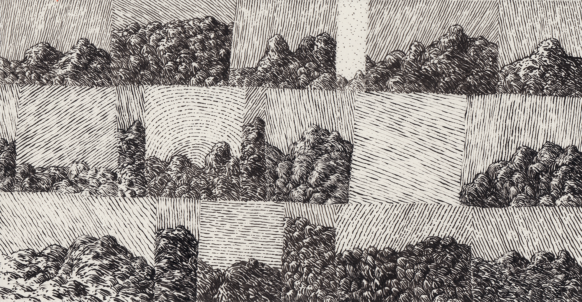 Pierre Clemens Art Contemporary Brussels Drawing Untitled 14 x 265 cm Encre sur papier 2009