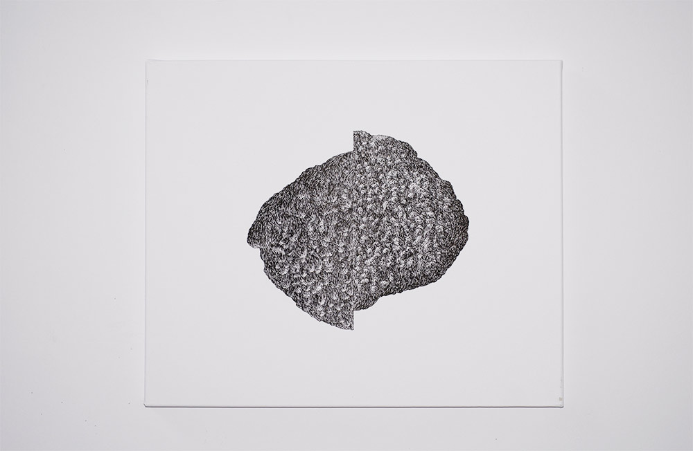 Pierre Clemens contemporary art Brussels 2012 Untitled 50x60cm 19 7x23 6in Black ink on canvas 2