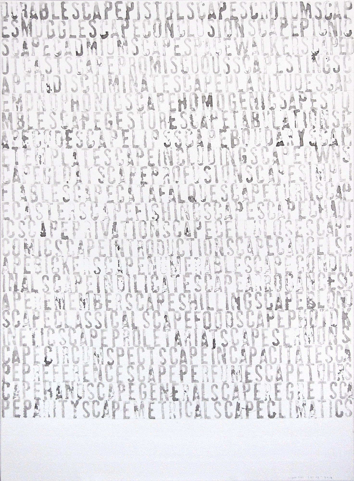 Pierre Clemens Untitle Wordscape serie 2016 02 23 Ink on canvas 80x60cm 31 4x21 6in