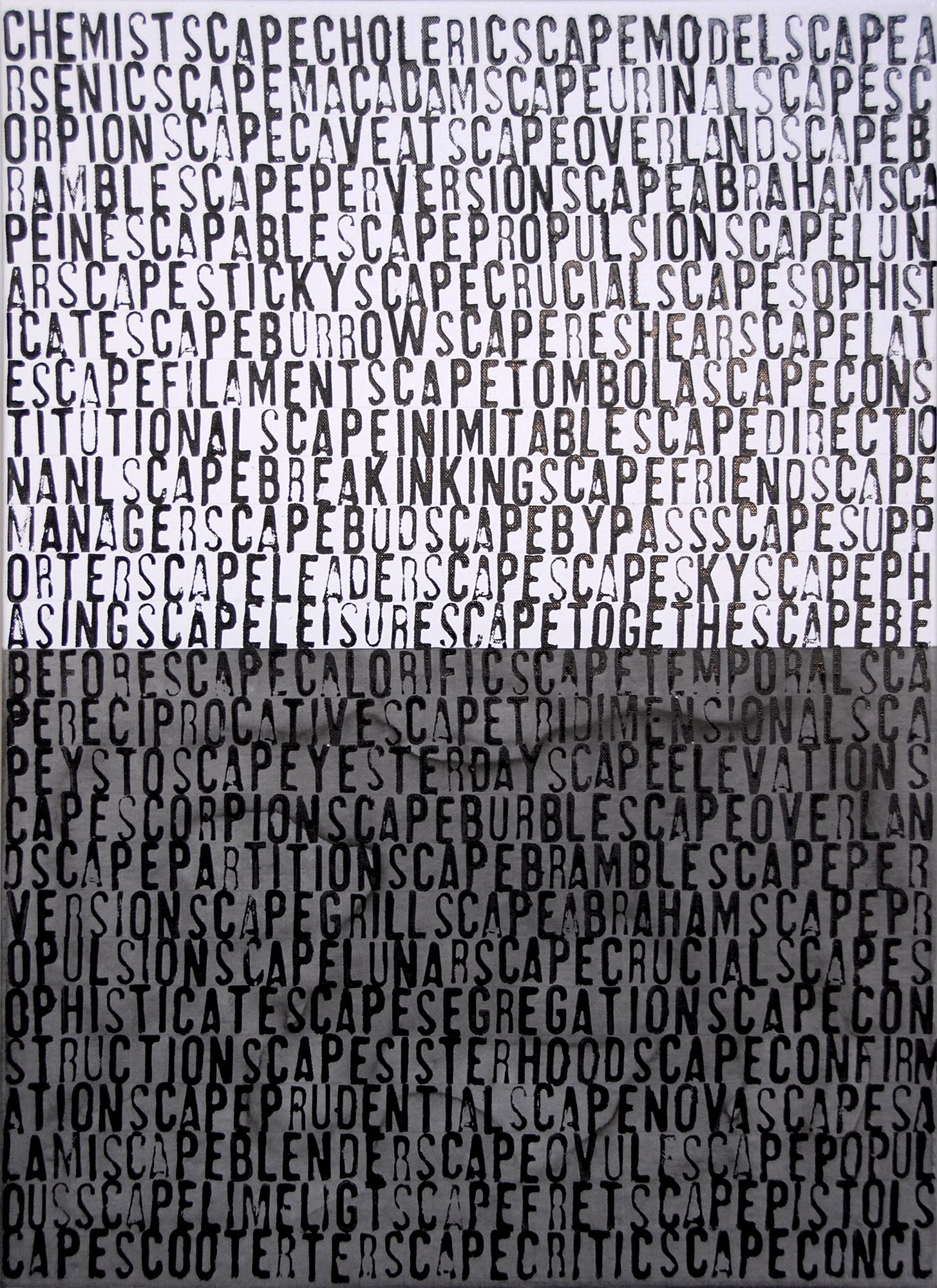 Pierre Clemens Untitle Wordscape serie 2016 Ink on canvas 80x60cm 31 4x21 6in