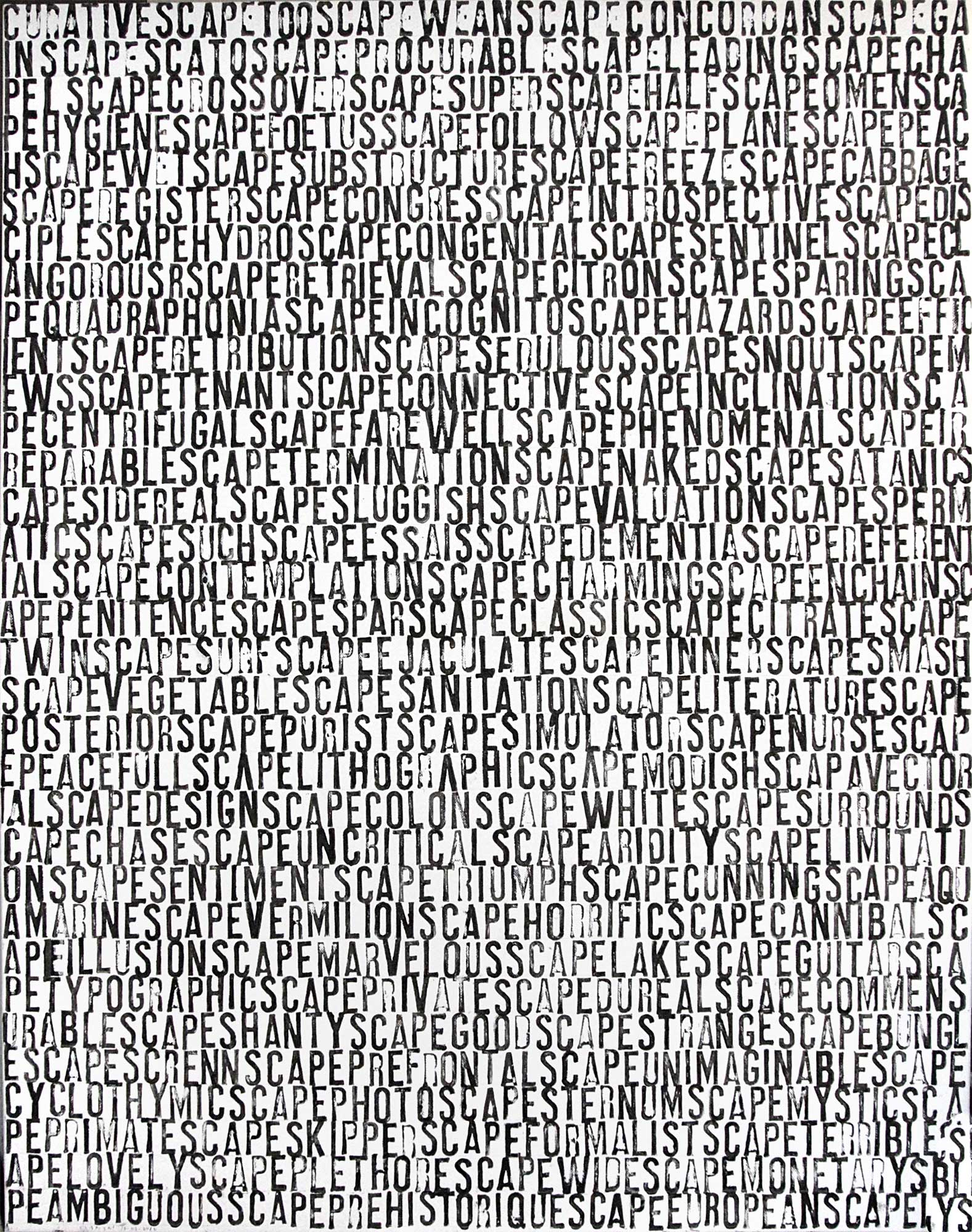 Pierre Clemens Untitle Wordscape serie 20160319 oil on canva 100x80cm 39 3x31 4in