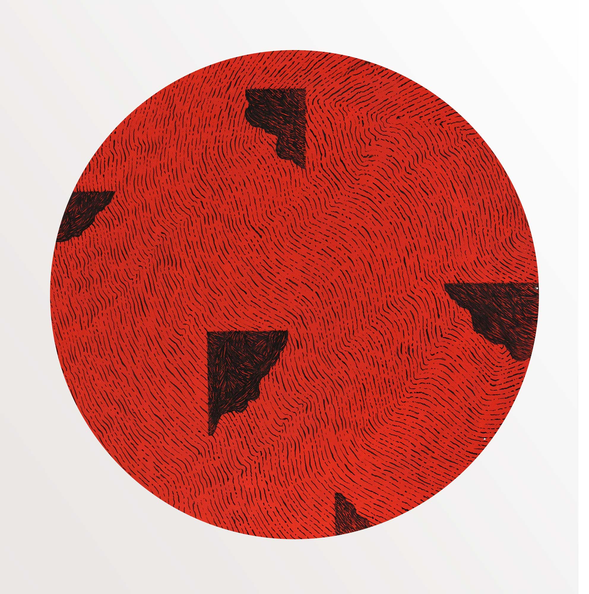 Pierre Clemens 20220306 Black ink&Vinylic on canvas Dia 40cm 1 75in