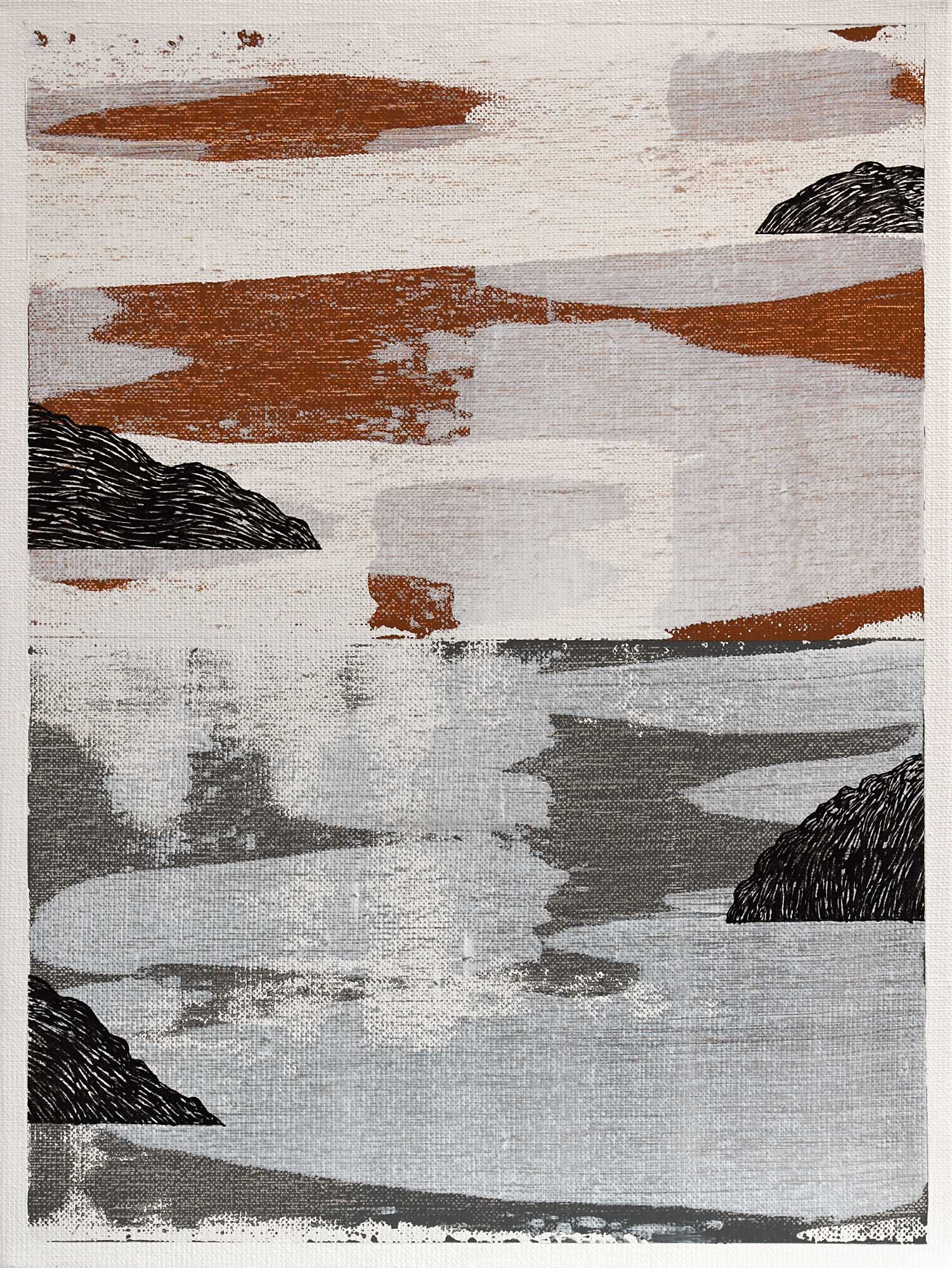 Pierre Clemens 20220907B Black ink and Vinylic on canvas 40x30cm 15 75x11 81 in
