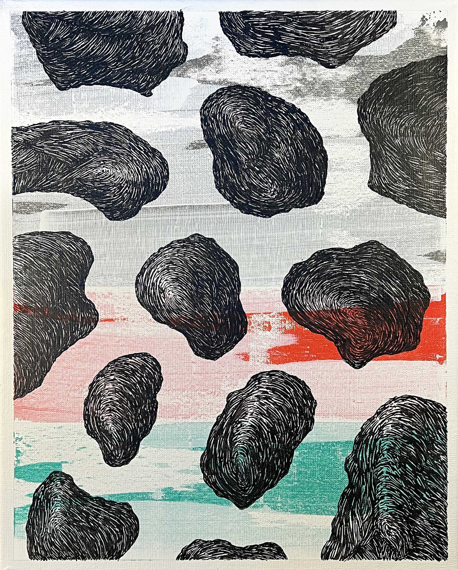 Pierre Clemens 20221109 Black in & acrylic on canvas 50x40cm 19 69x15 75 in