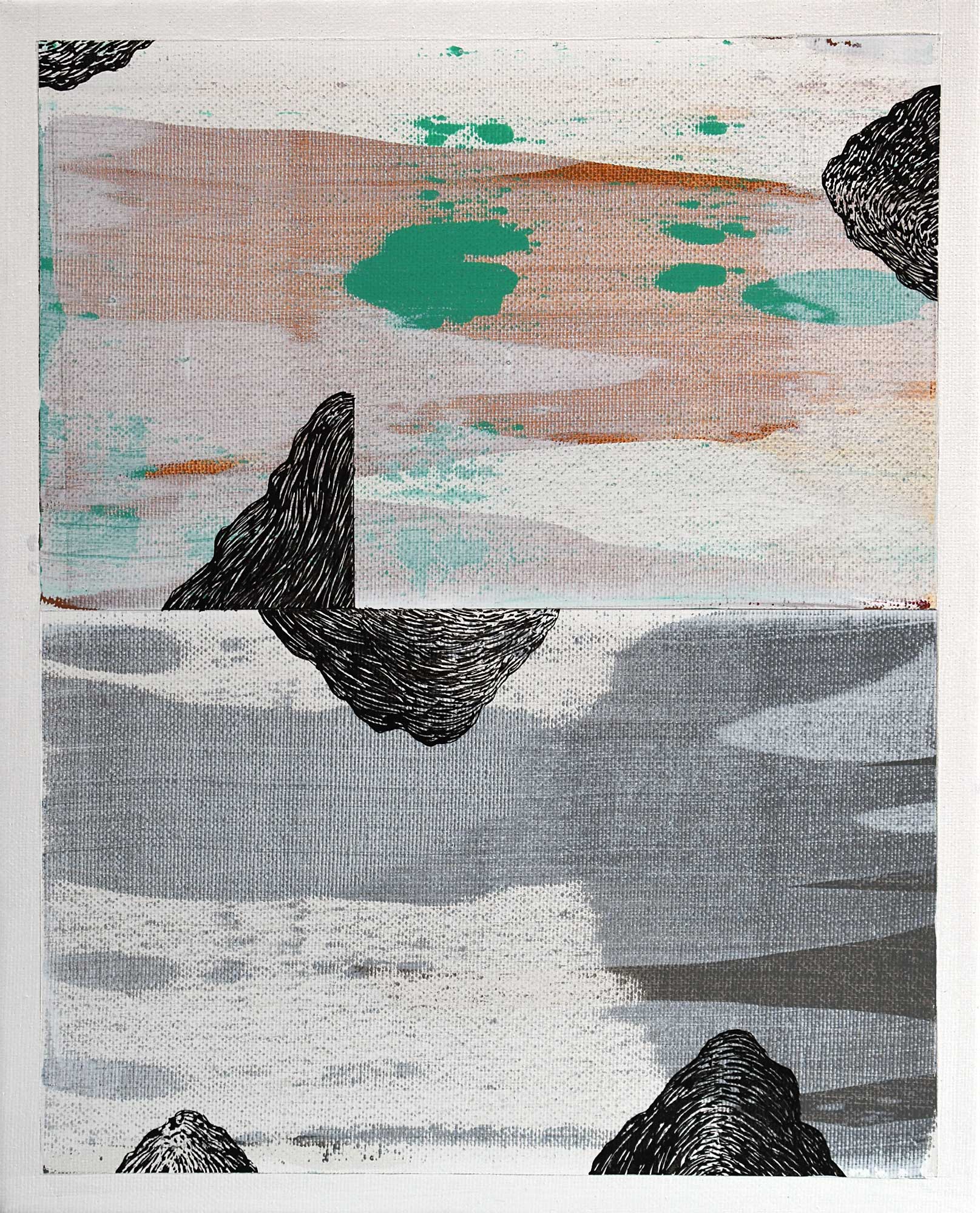 Pierre Clemens20220909 Black ink and Vinylic on canvas 30x24cm 11 81x9 45 in