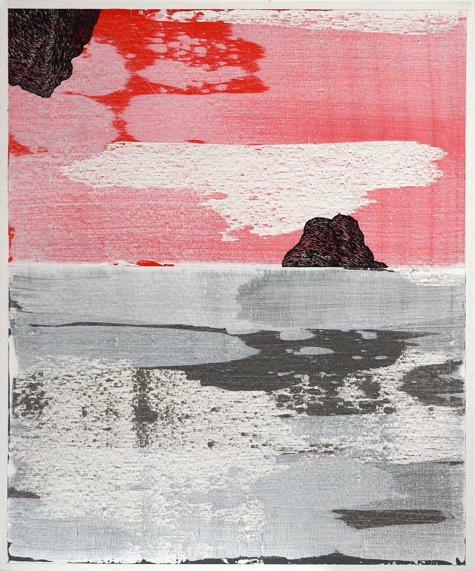 Pierre Clemens 20220831 Black ink &Vinylic on canvas 60x50cm 23 62x19 69 in